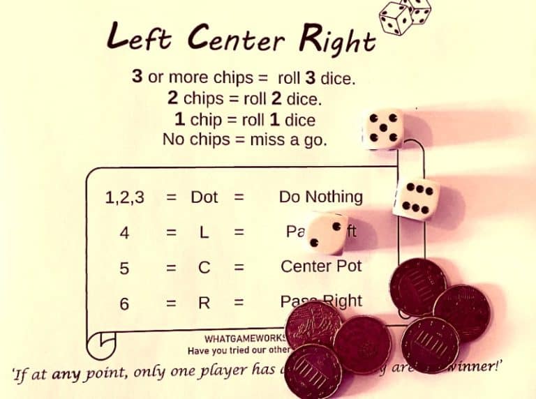 Left Right Center Rules Printable